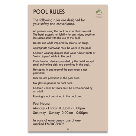 Pool Rules Sign [Interior/Exterior]